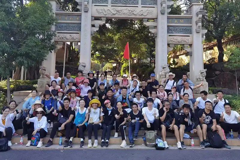 Experienced team in Christmas sweater manufacturing factory