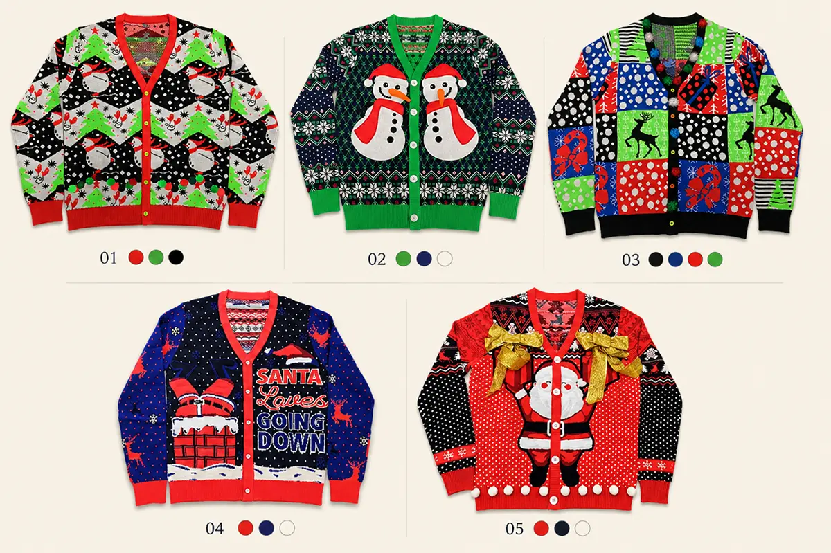 Color planning for a company custom Christmas sweater order
