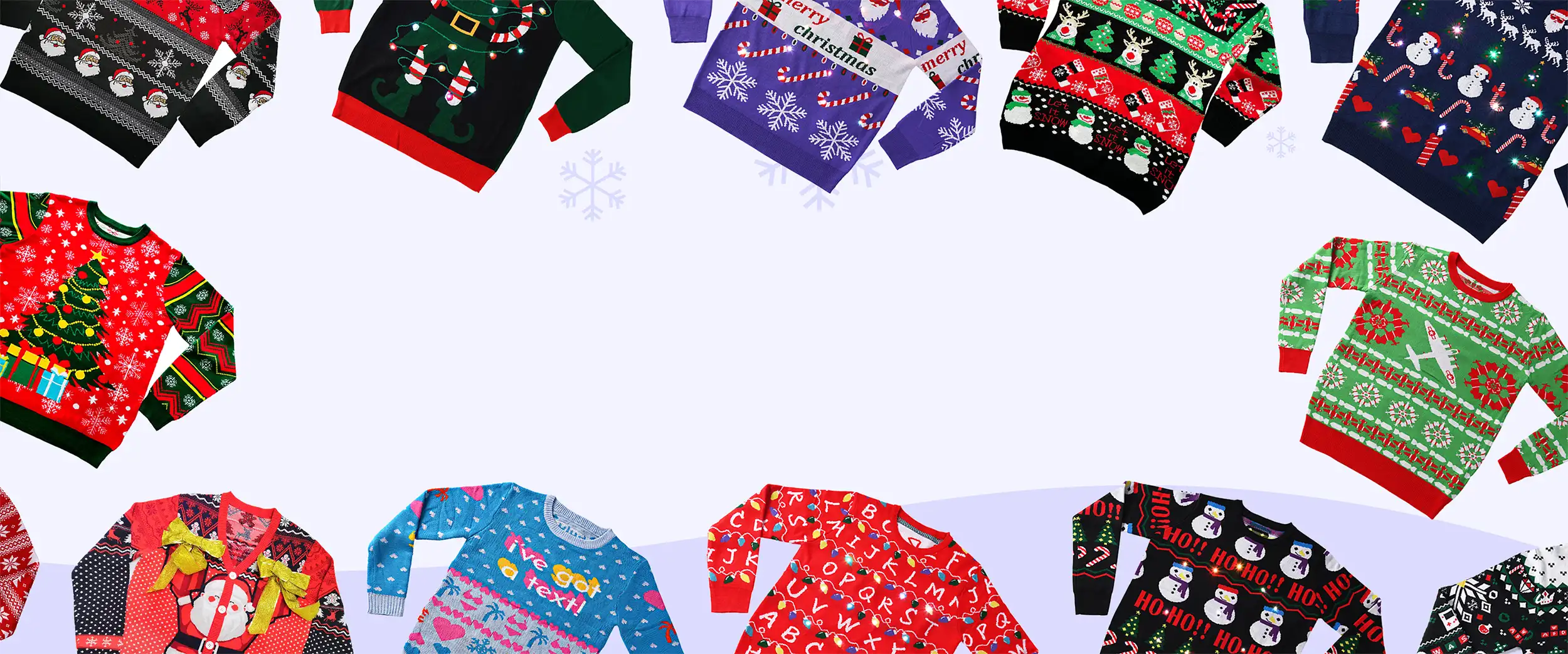 Custom Christmas sweaters produced for multiple brand client