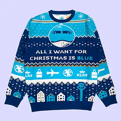 Corporate gift custom Christmas sweater project