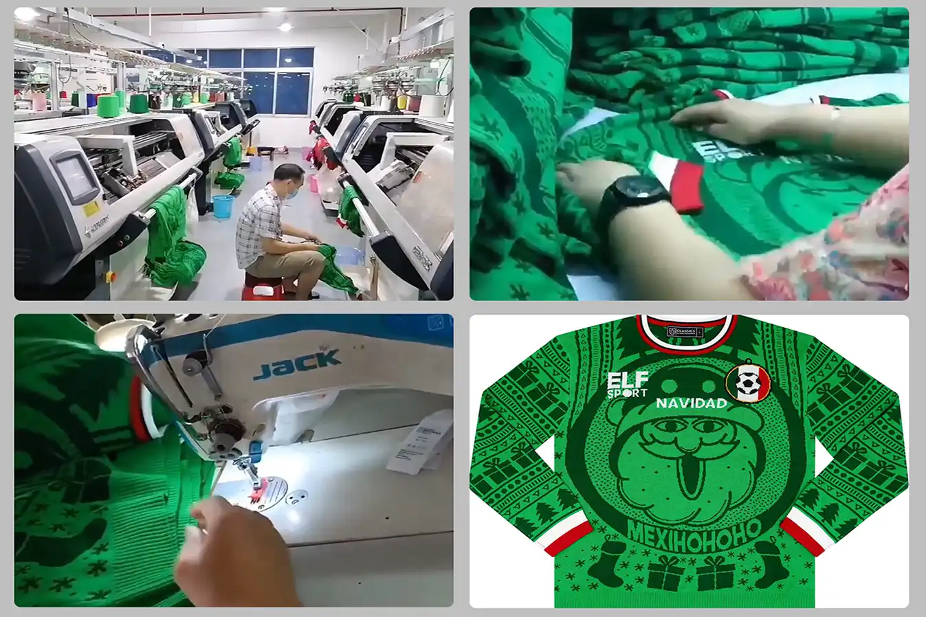 Custom Christmas sweater production process for a football club project