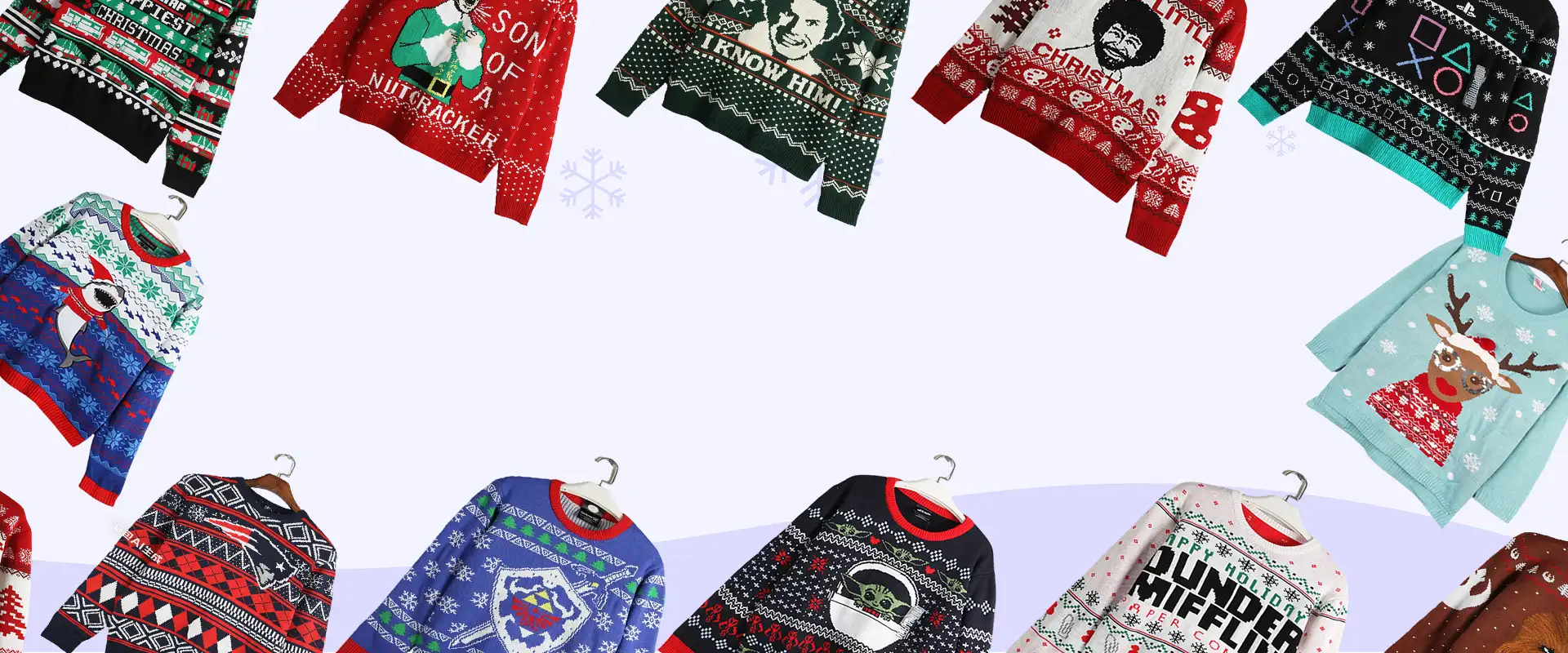 Custom Christmas sweater collections with multiple styles for brands and teams