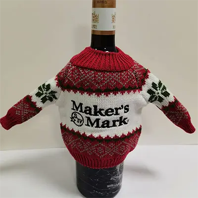 Custom knitted bottle sweater for branding