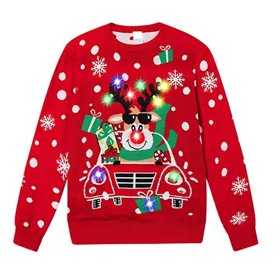 LED light-up custom Christmas sweater design