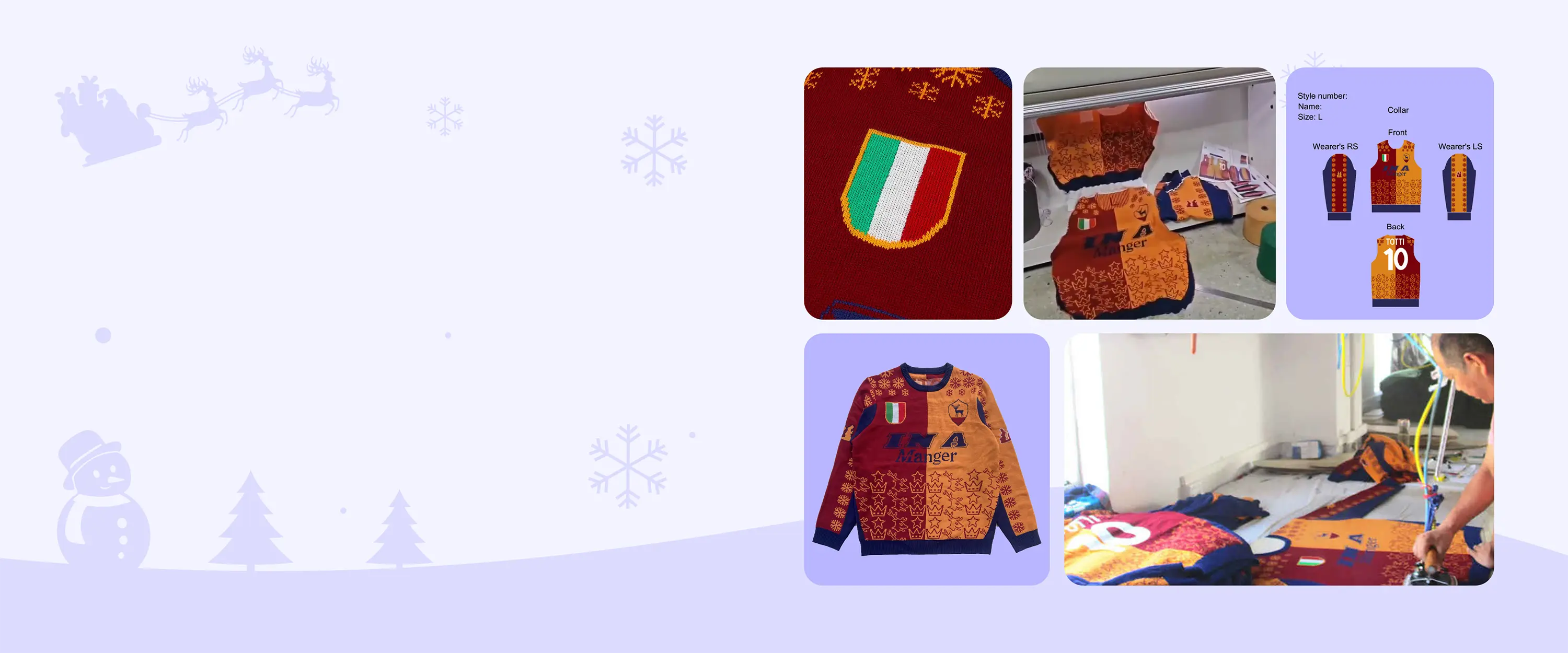 Custom football Christmas jumpers for clubs and brands