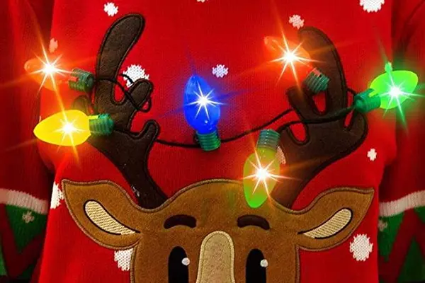 LED Christmas sweater detail
