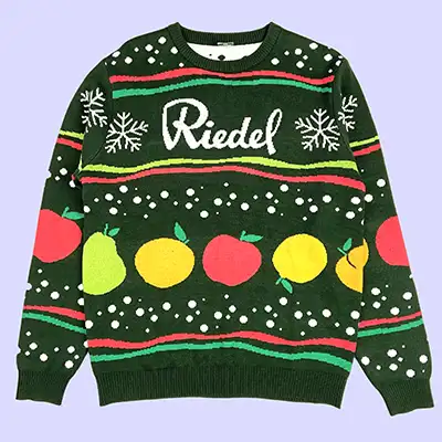 Custom brand Christmas sweater produced to match client branding requirements
