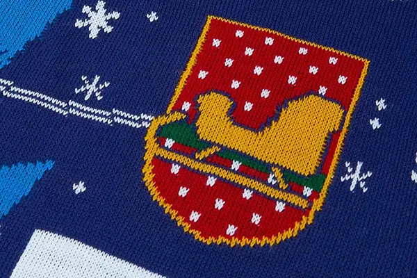 Jacquard knitting detail close-up