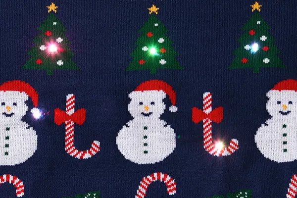 LED light-up detail on Christmas sweater