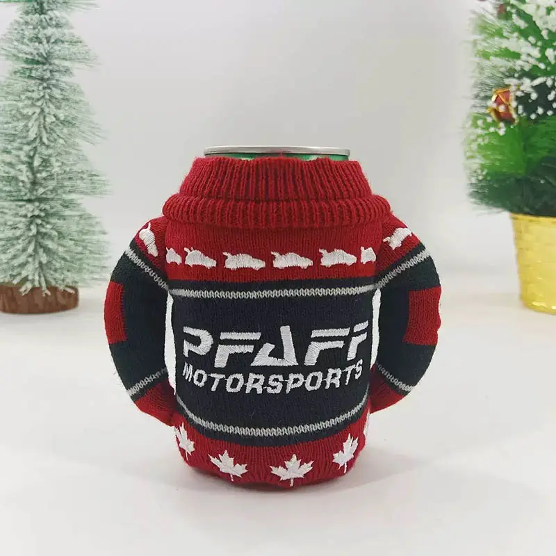 Front view branded beer bottle sweater with logo area