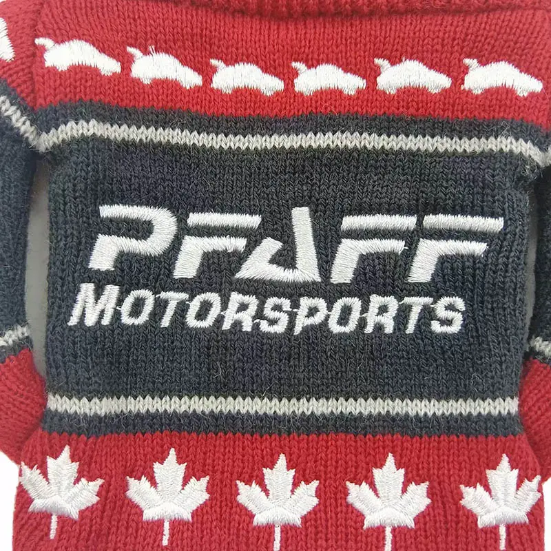 Side view custom logo bottle sweater for gift sets