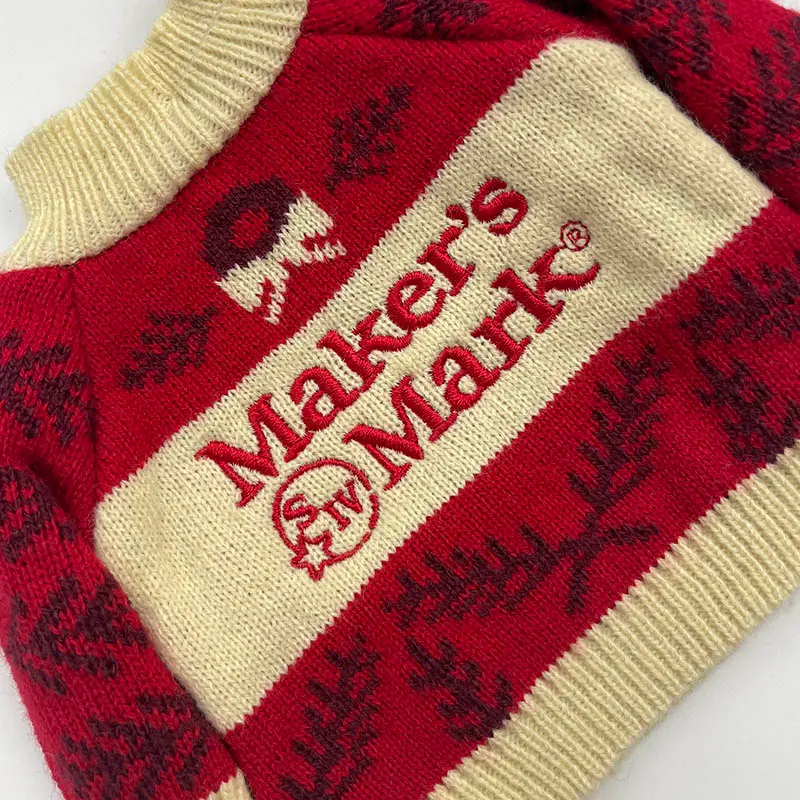 Back view custom logo bottle sweater for branding