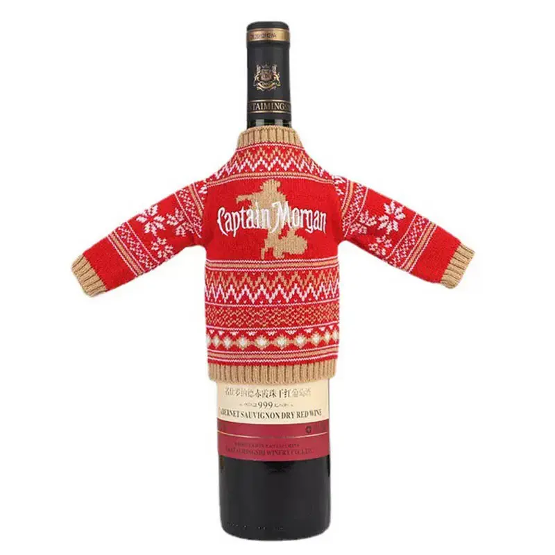Knitted detail for Christmas bottle sweater design