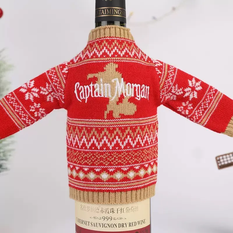 Front view Christmas bottle sweater for seasonal marketing