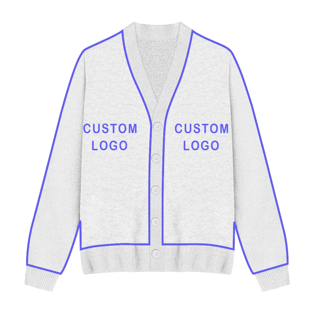 Custom logo Christmas knitted cardigan template