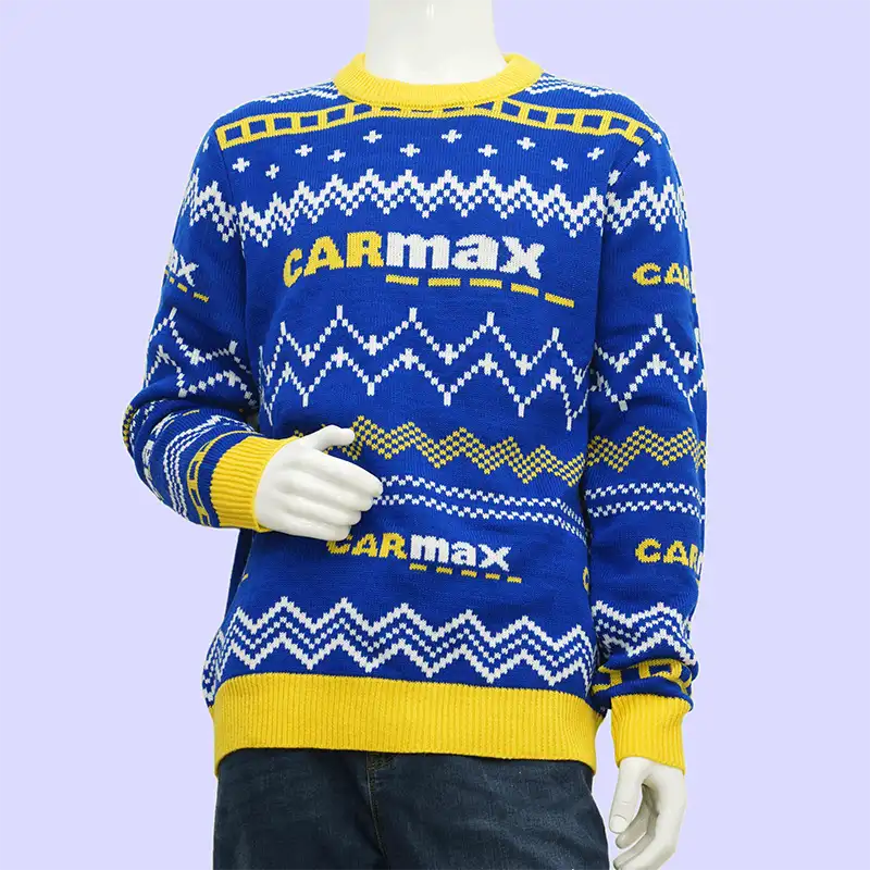 Front view custom crewneck Christmas sweater