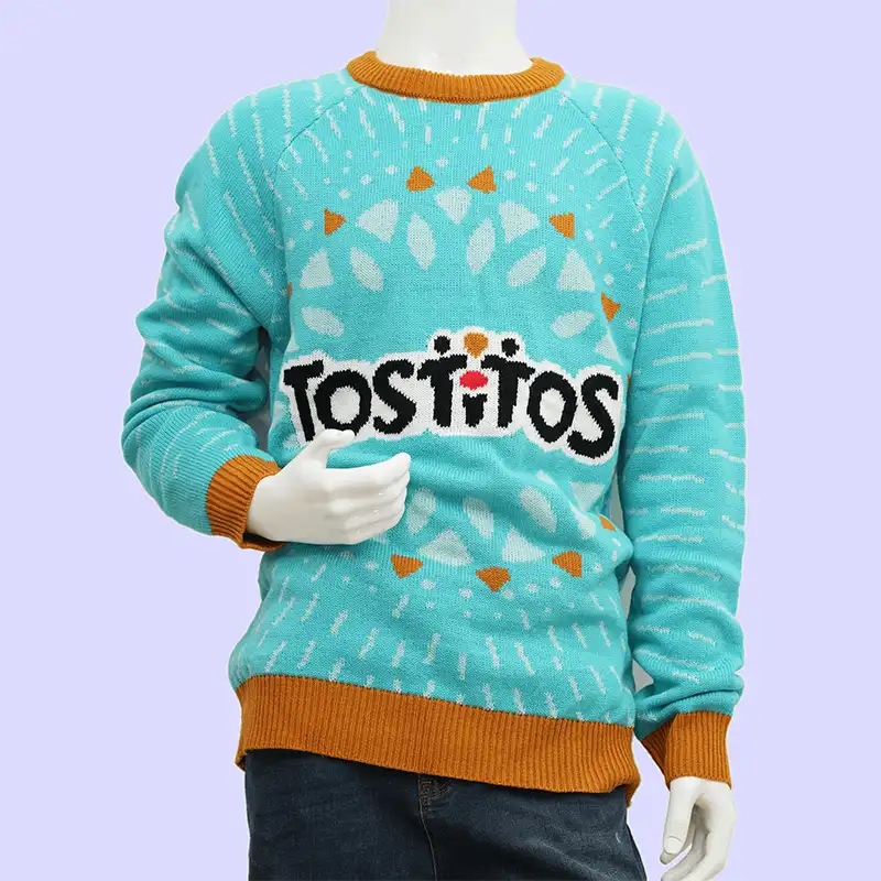 Back view of custom team Christmas sweater