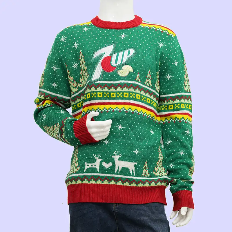 Front view custom promotional Christmas sweater