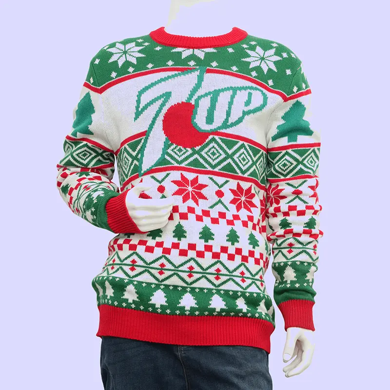 Promotional Christmas sweater layout for brand logo placement