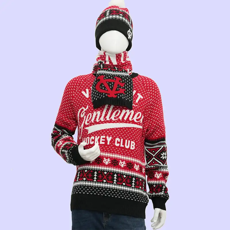 Side view of bulk ugly Christmas sweater for wholesale supply