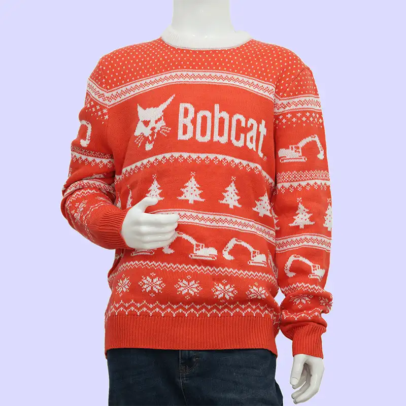 Front view company logo Christmas sweater