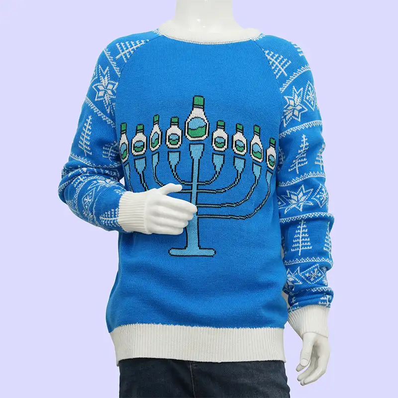 Back view of custom knitted Christmas jumper