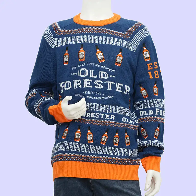 Knitted texture detail on Christmas jumper