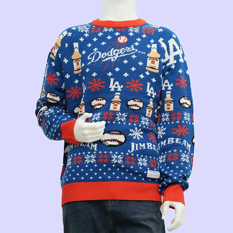 Custom company Christmas sweater mockup with logo placement