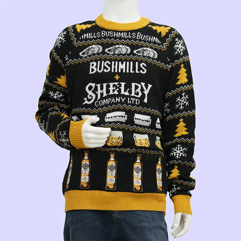 Custom knitted Christmas jumper mockup with clean knit layout