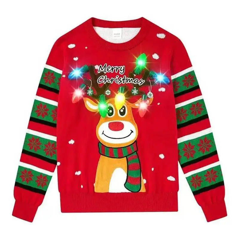 Custom LED light-up Christmas sweaters with battery module