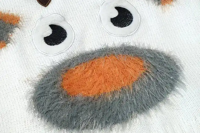 Fur jacquard knitting on custom Christmas sweater