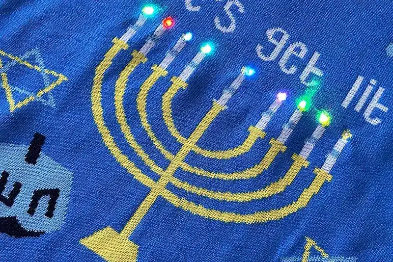 LED light integration on custom Christmas sweater