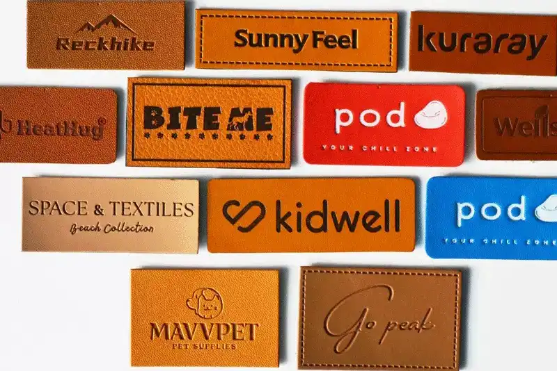 Leather and faux leather patches for premium apparel and knitwear