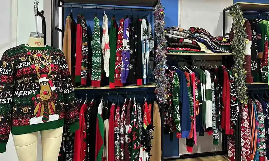 Satisfied clients with custom Christmas sweaters